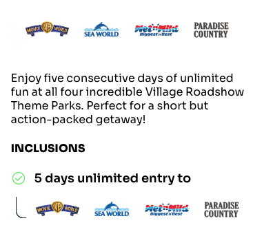 Village Road Show 5 Day Multi Park Pass for 1