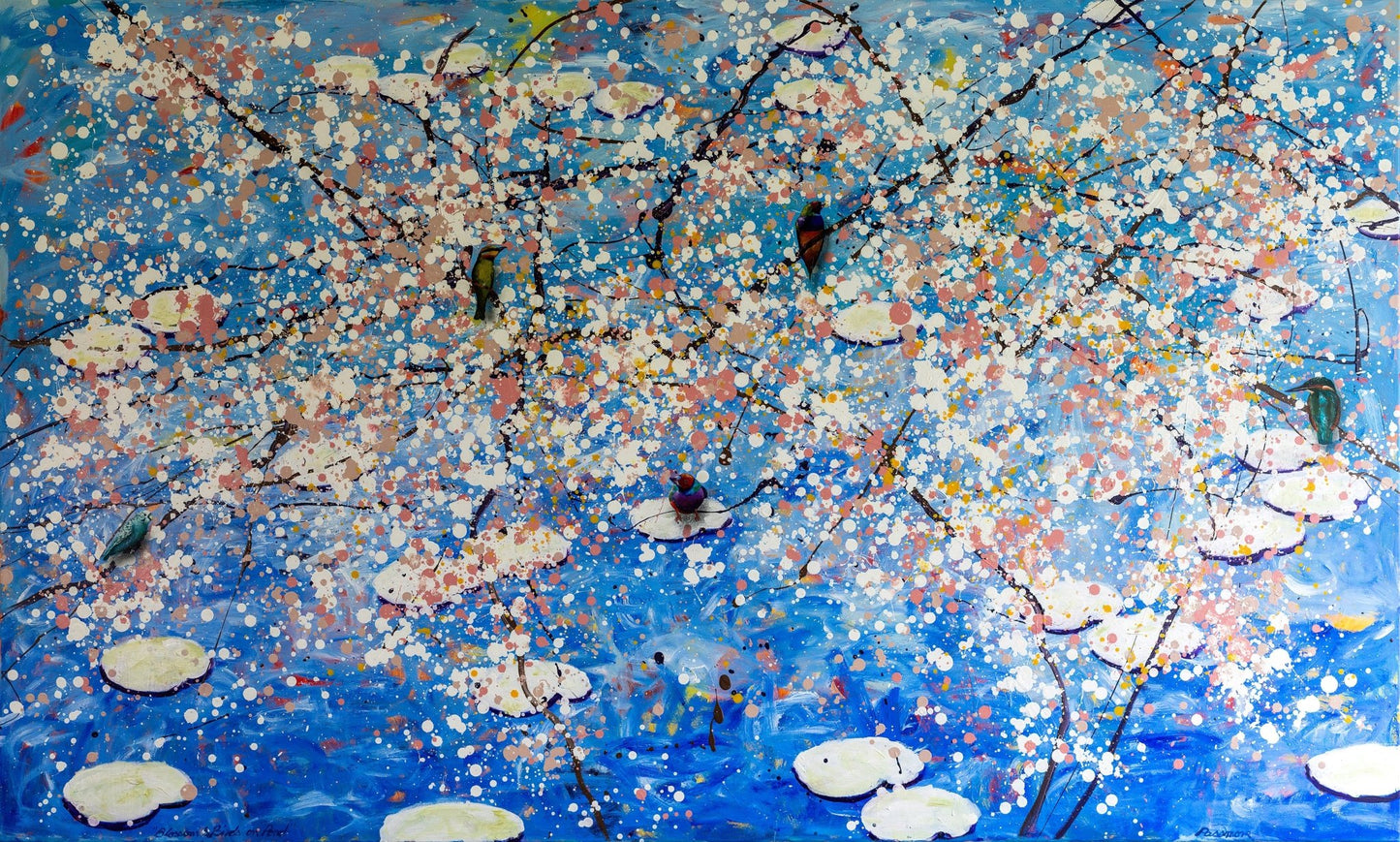Blossom & Birds on Pond - Fine Art Prints - LIMITED EDITION - Studio One Noosa