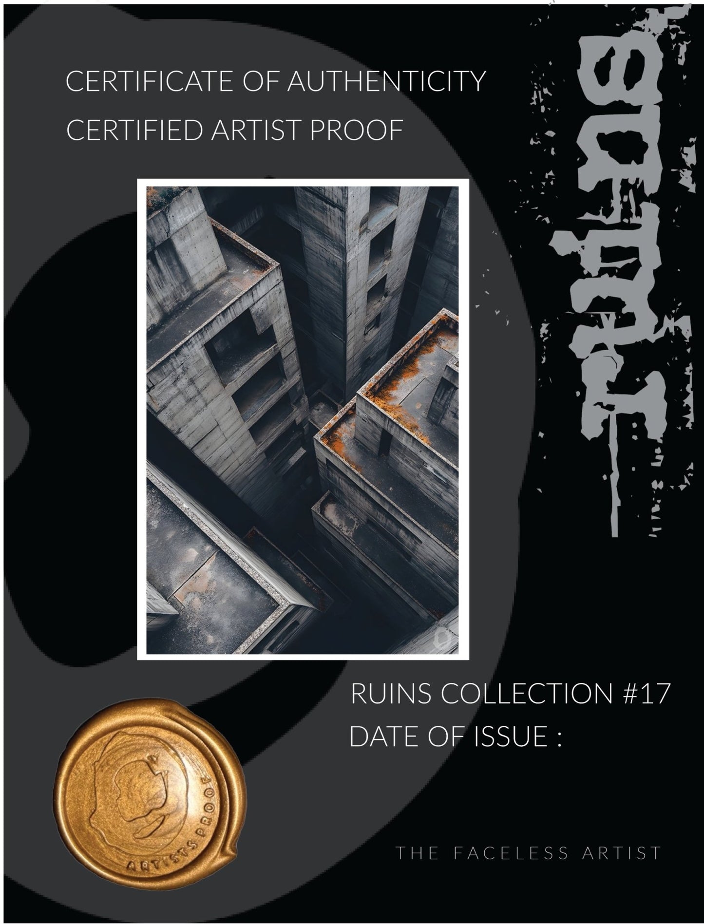 RUIN'S #17 - Artist Proof - Signed & Certified - Studio One Noosa