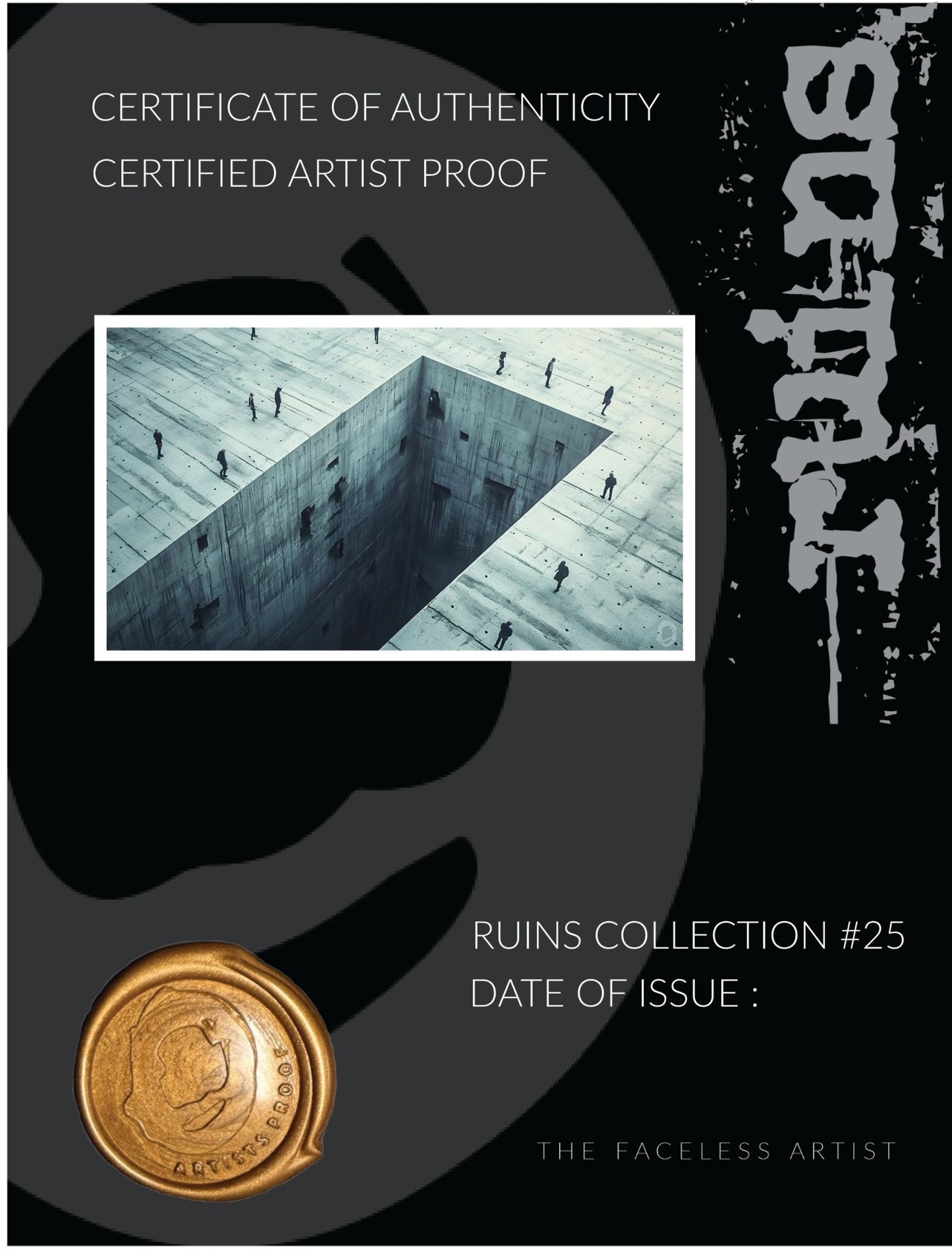 RUIN'S #25 - Artist Proof - Signed & Certified - Studio One Noosa