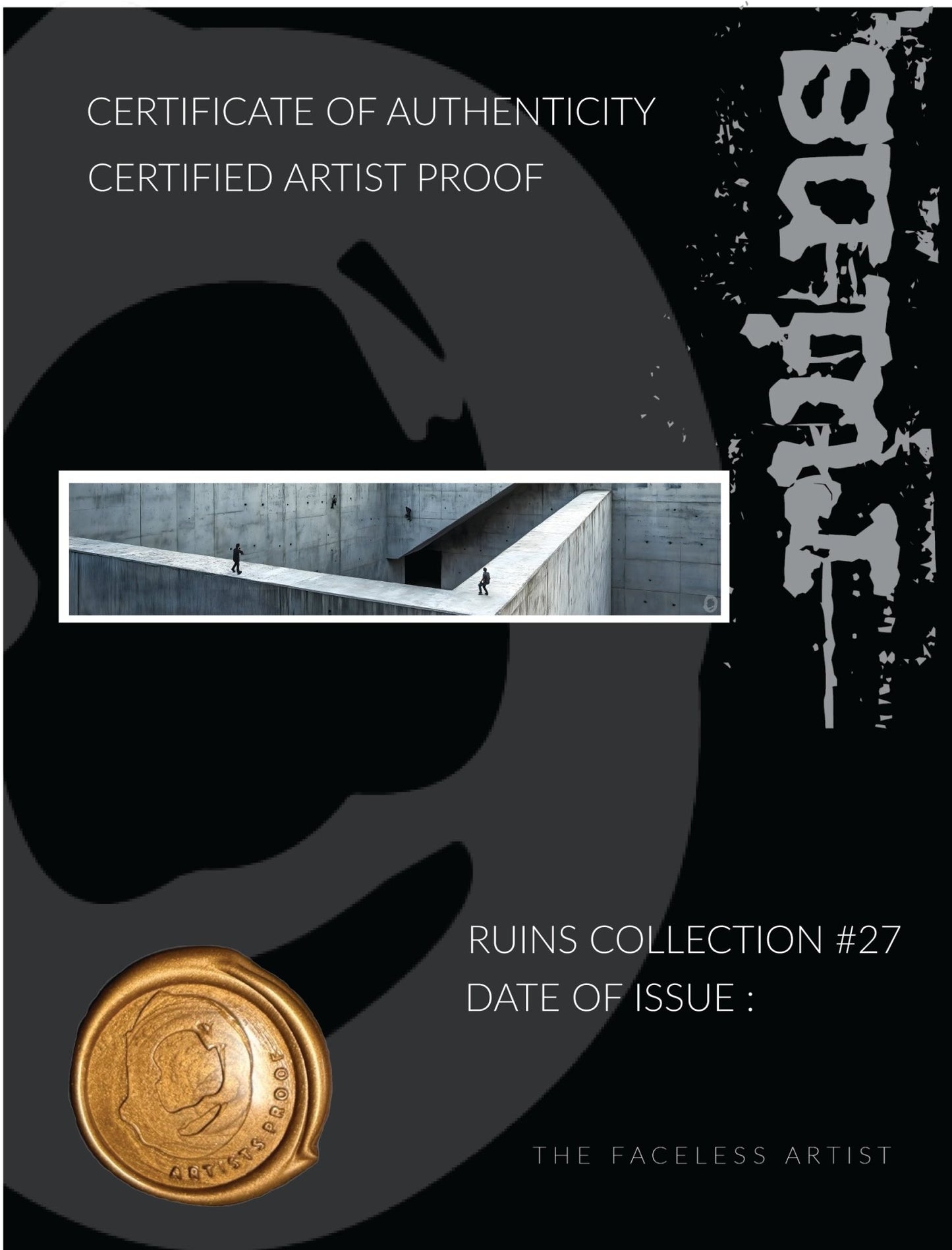 RUIN'S #27 - Artist Proof - Signed & Certified - Studio One Noosa