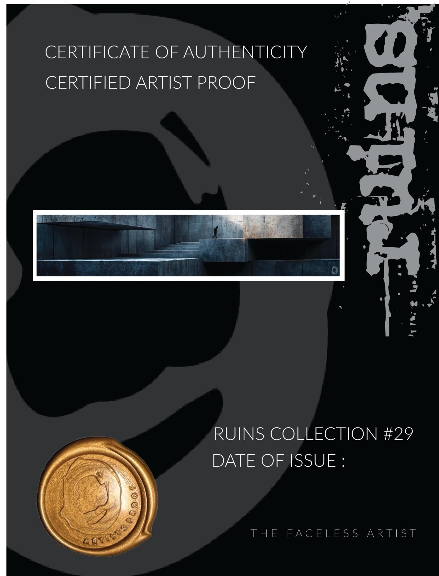 RUIN'S #29 - Artist Proof - Signed & Certified - Studio One Noosa