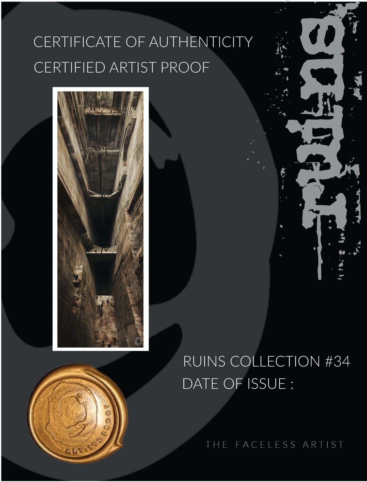 RUIN'S #34 - Artist Proof - Signed & Certified - Studio One Noosa