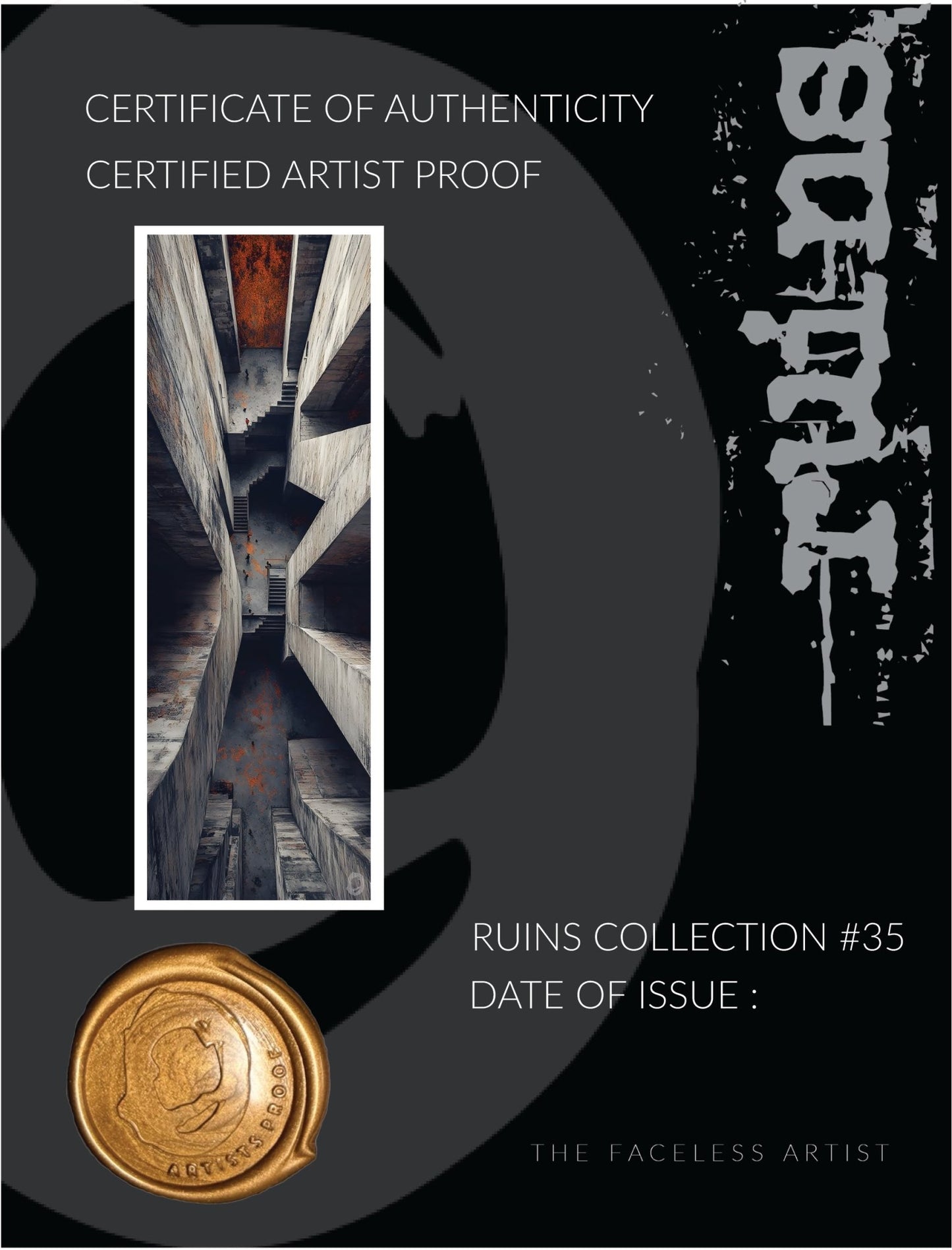 RUIN'S #35 - Artist Proof - Signed & Certified - Studio One Noosa