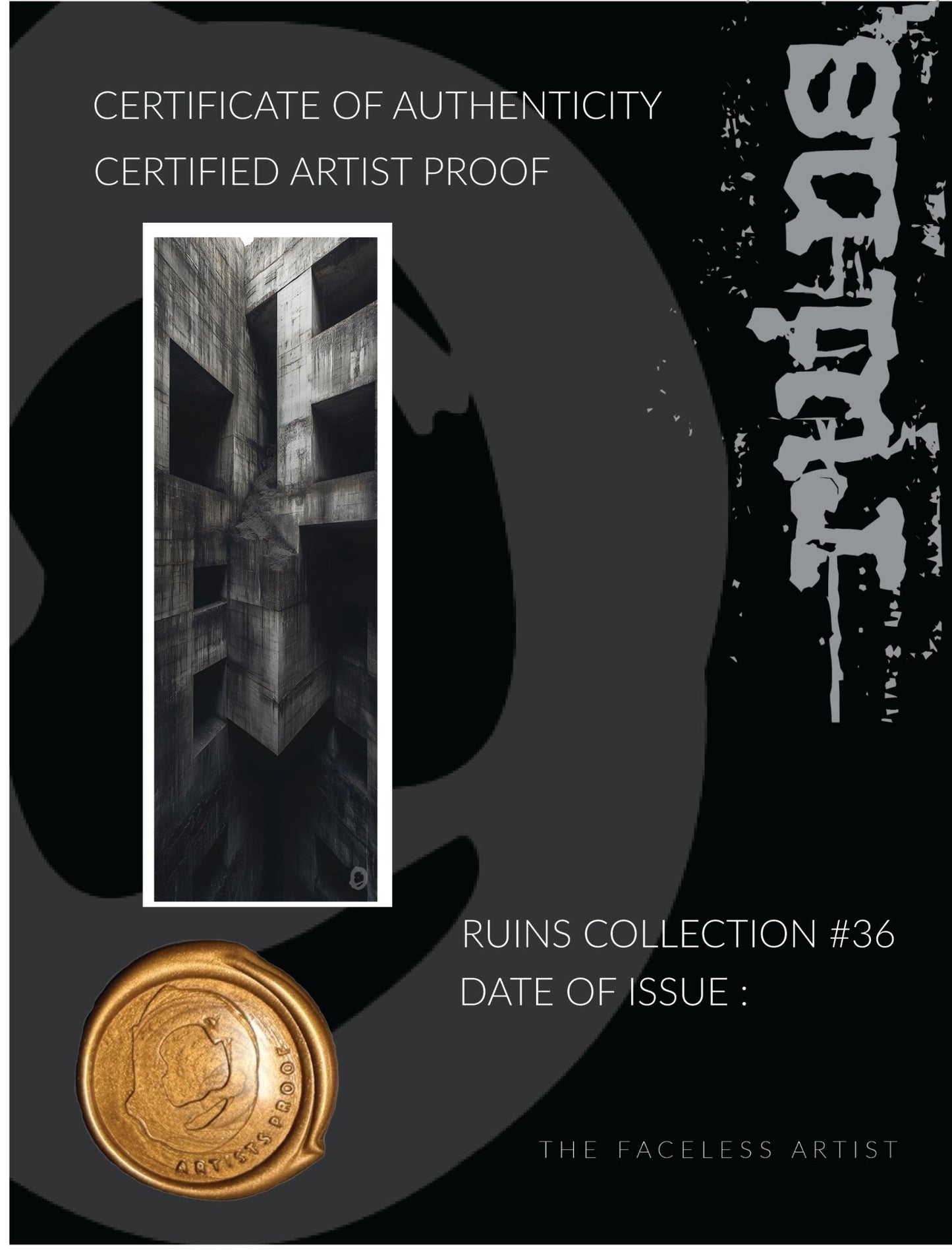 RUIN'S #36 - Artist Proof - Signed & Certified - Studio One Noosa