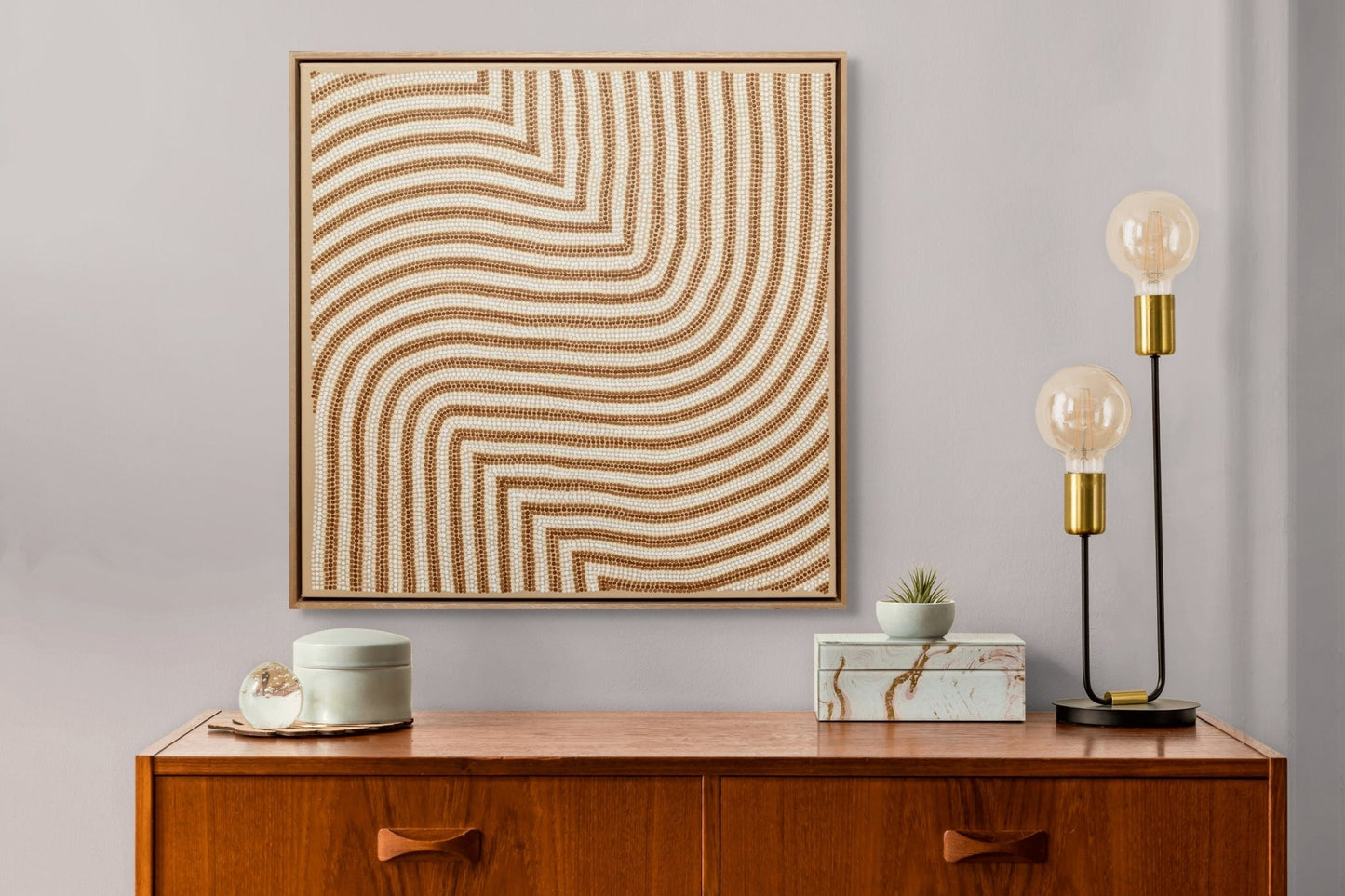Sand Dunes 2 - Brown/White on Beige - Studio One Noosa