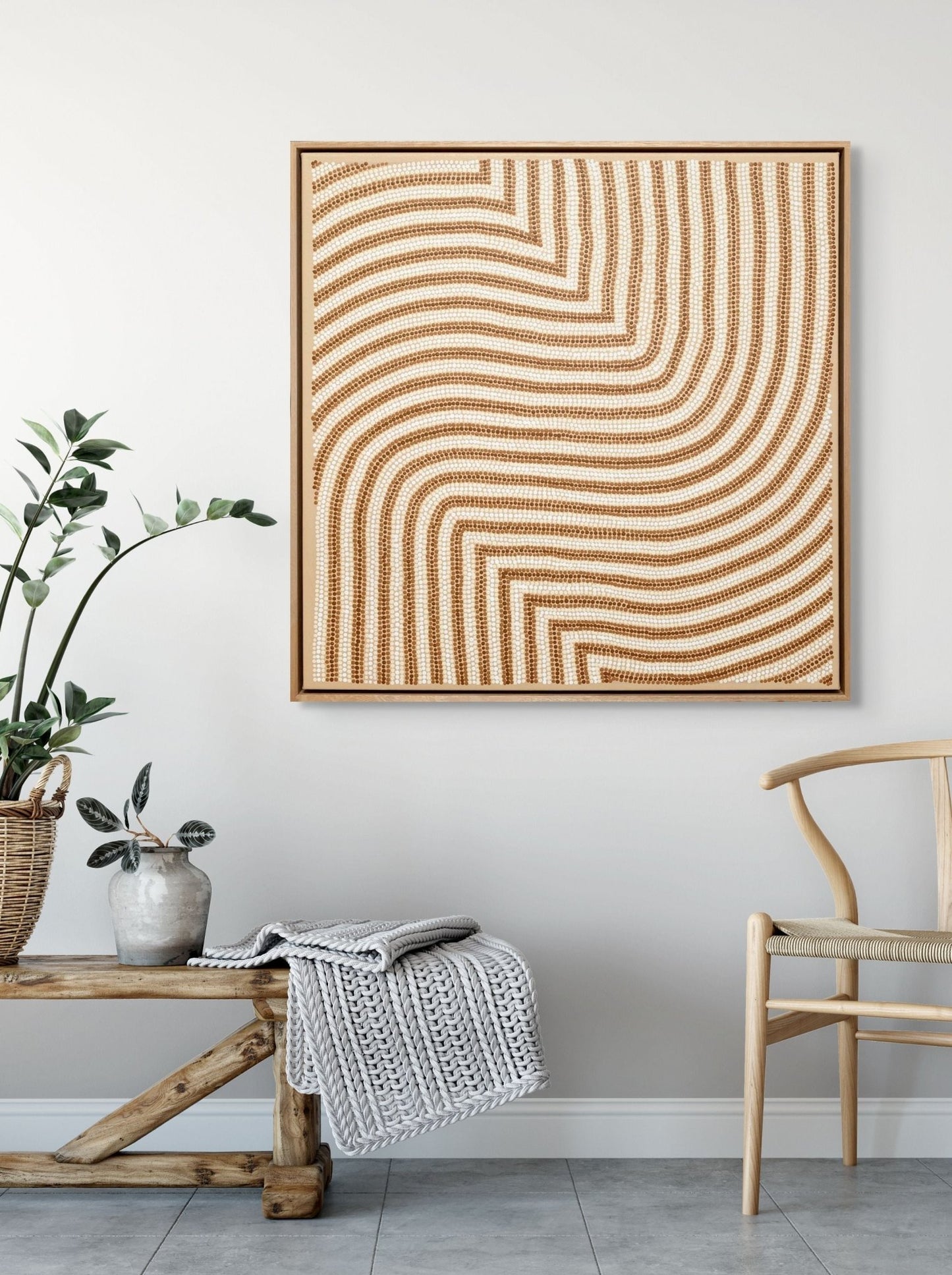 Sand Dunes 2 - Brown/White on Beige - Studio One Noosa