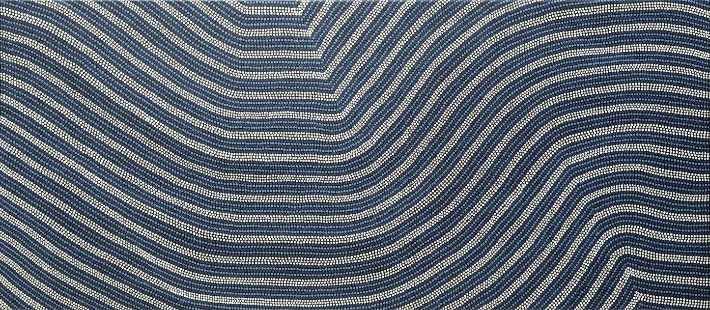 Sand Dunes 3 - Blue/White/ Yellow on Black by Stephen Berger - Studio One Noosa