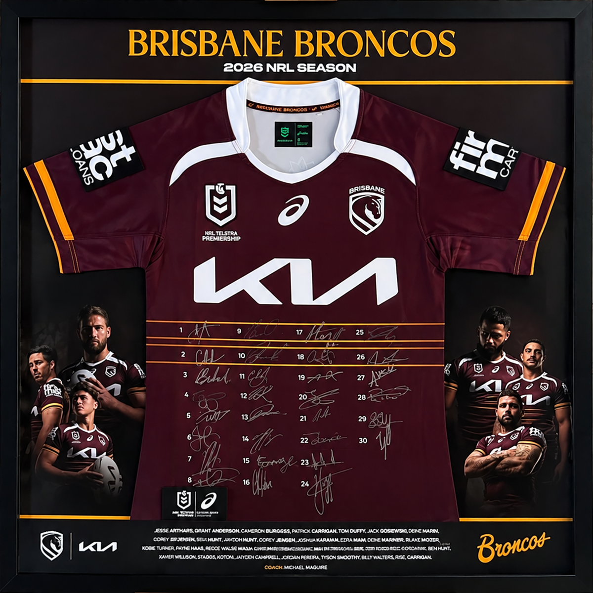 Official Brisbane Broncos 2026 Team Signed Jersey