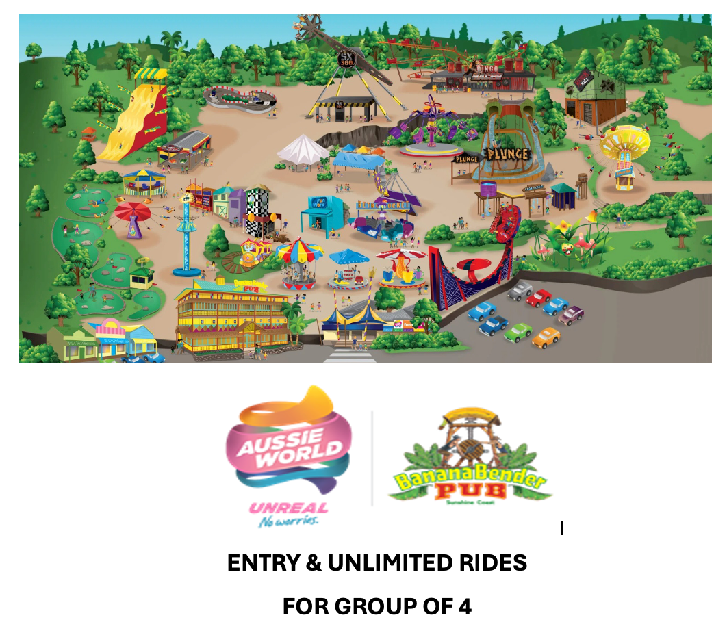 Aussie World Day Pass for a Group of 4 - Valued at $182 - Studio One Noosa