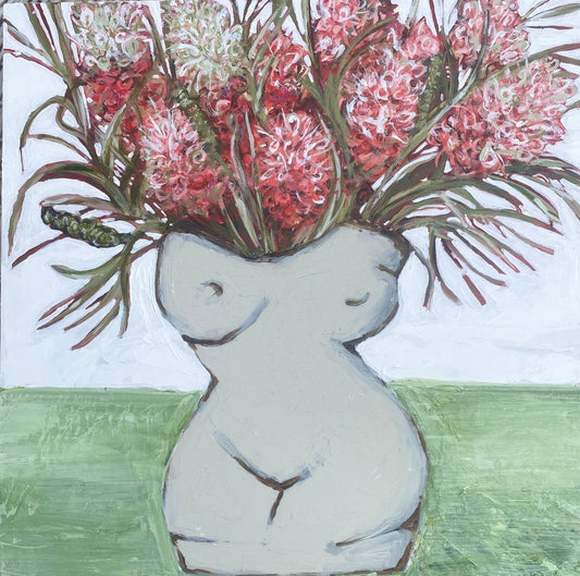Gabriella with Grevilleas - Original by Cecile Bell - Studio One Noosa