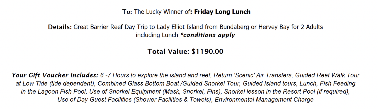 Great Barrier Reef Trip from Bundaberg or Hervey Bay for 2 adults including lunch to Lady Elliott Island Valued at $1190 - Studio One Noosa