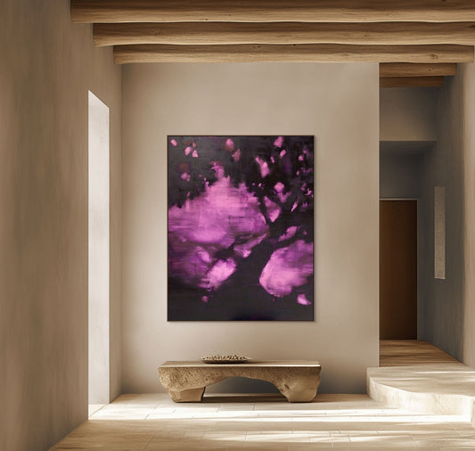 Magenta Light Behind Tree - Studio One Noosa