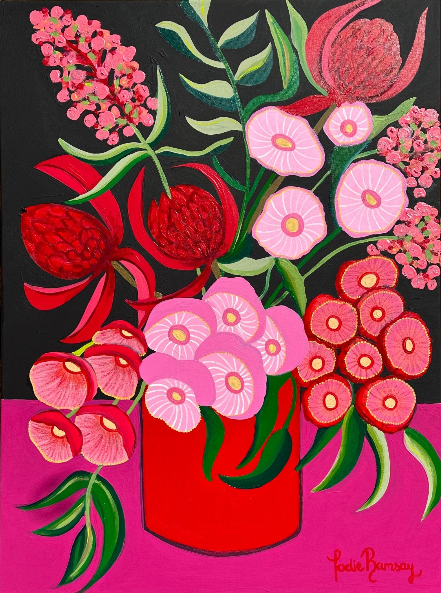 Noosa Gum Blossoms and Sydney Waratahs - Original by Jodie Ramsay - Studio One Noosa