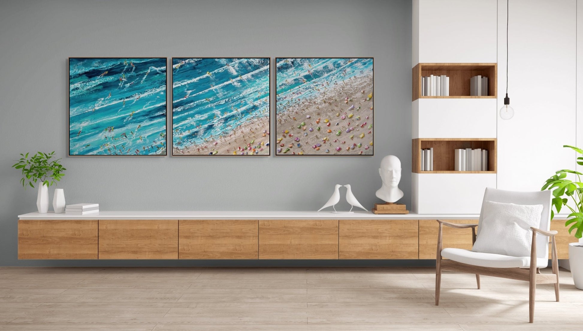 Noosa Main Beach - Triptych - Original - Studio One Noosa