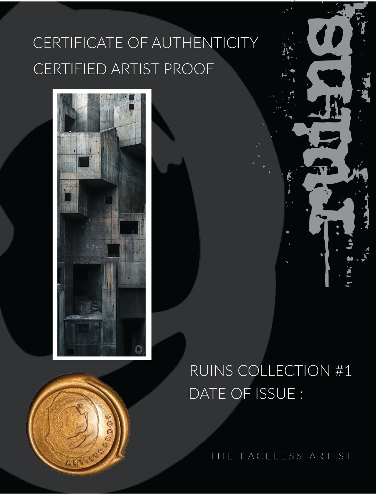 RUIN'S #01 - Artist Proof - Signed & Certified - Studio One Noosa