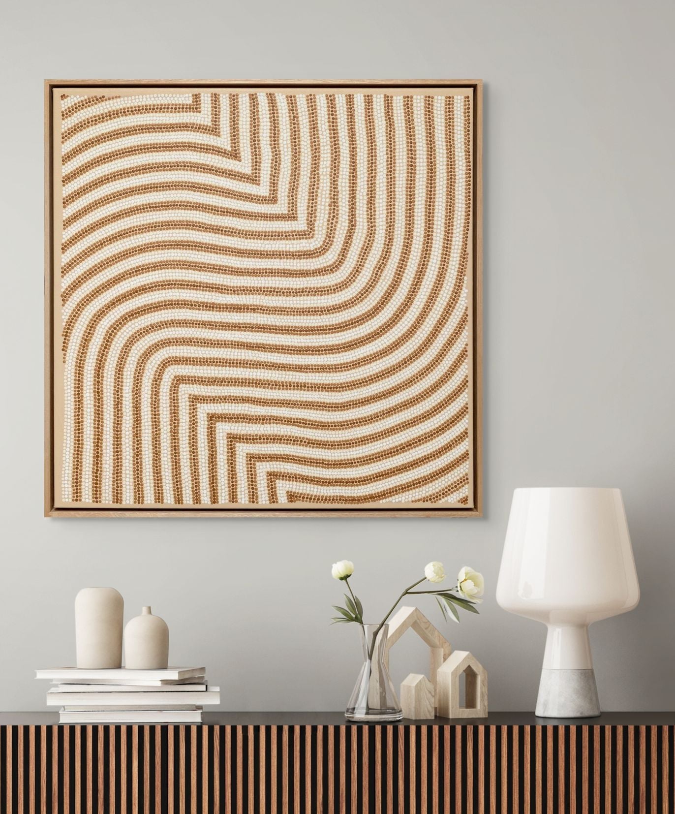 Sand Dunes 2 - Brown/White on Beige - Studio One Noosa
