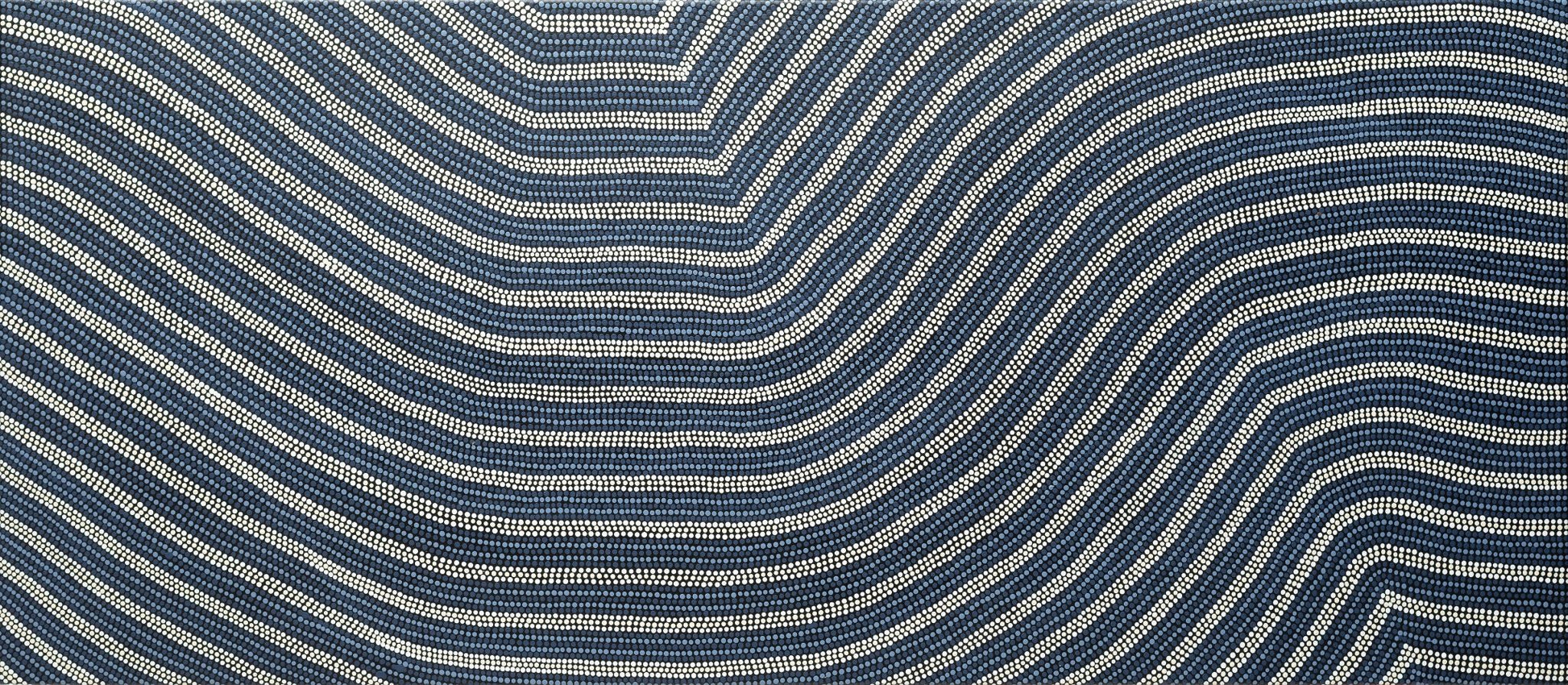 Sand Dunes 3 - Blue/White/ Yellow on Black by Stephen Berger - Studio One Noosa