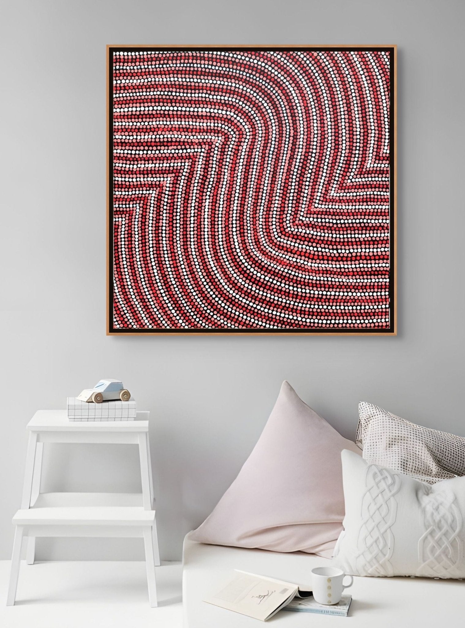 Sand Dunes 6 - Pink/Red/White on Black - Studio One Noosa