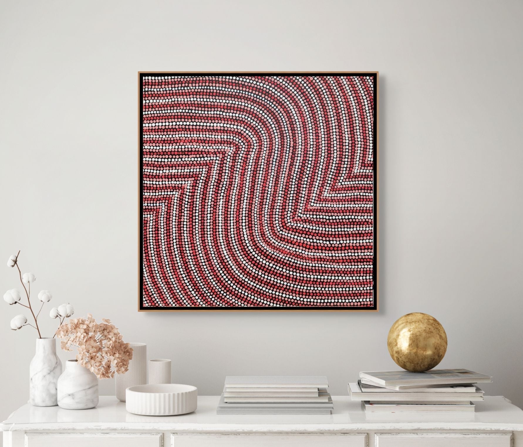 Sand Dunes 6 - Pink/Red/White on Black - Studio One Noosa