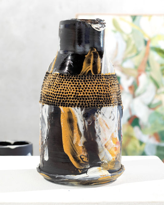 Vessel - Black, Yellow & White - Studio One Noosa