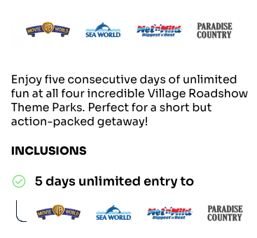 Village Road Show 5 Day Multi Park Pass for 1 - Studio One Noosa