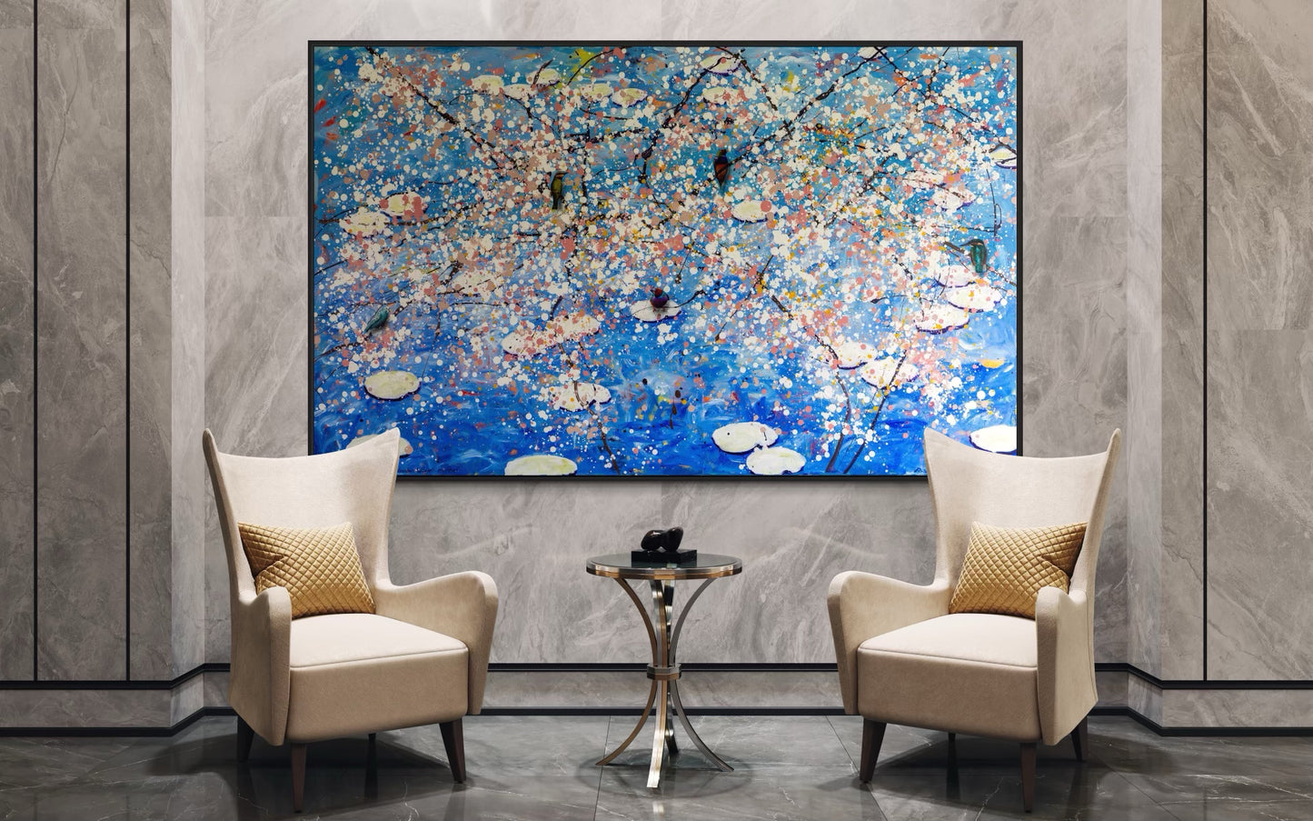 Blossom & Birds on Pond - Fine Art Prints - LIMITED EDITION